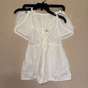 Vintage 90’s Victoria’s Secret White Babydoll Top With Matching Shorts - Size M